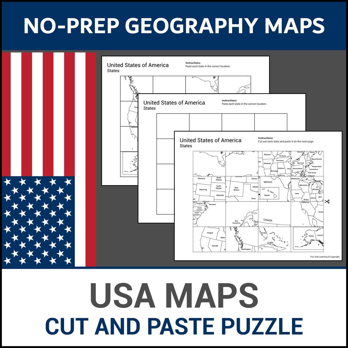 Printable Cut Paste Puzzle USA Maps Learn States And Capitals Geography Lesson No Prep Worksheets Etsy Printable Cut Paste Puzzle USA Maps Learn States And Capitals Geography Lesson No Prep Worksheets Etsy