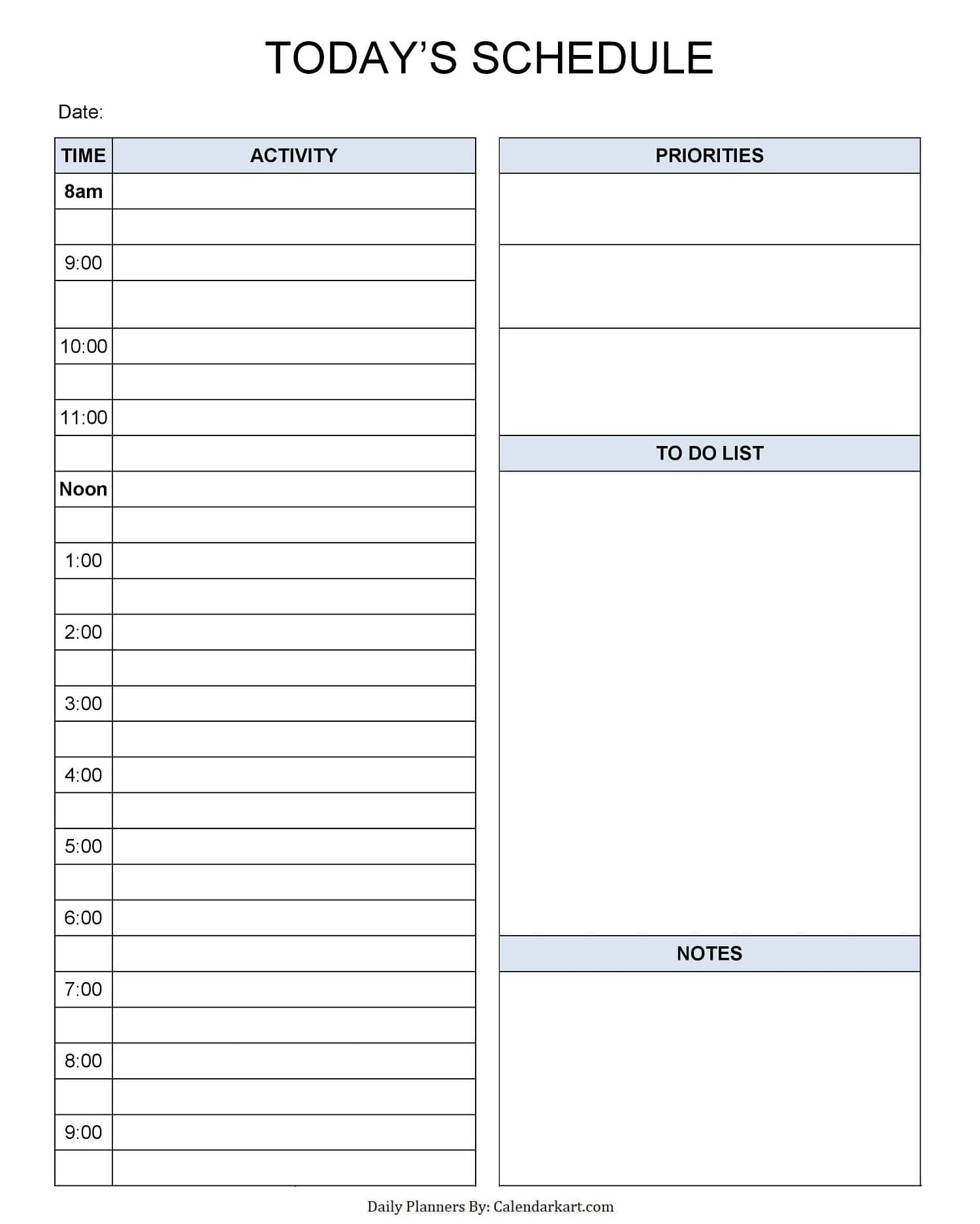 Free Daily Work Schedule Templates Smartsheet