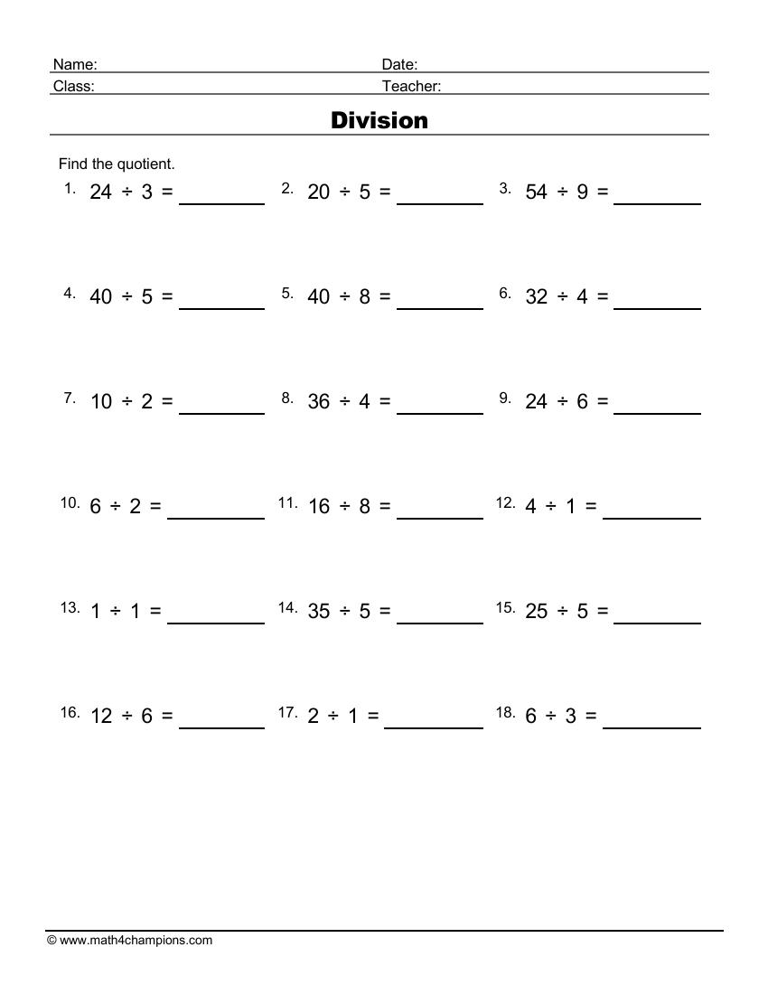 Printable Division Worksheets For Teachers Math Champions Printable Division Worksheets For Teachers Math Champions