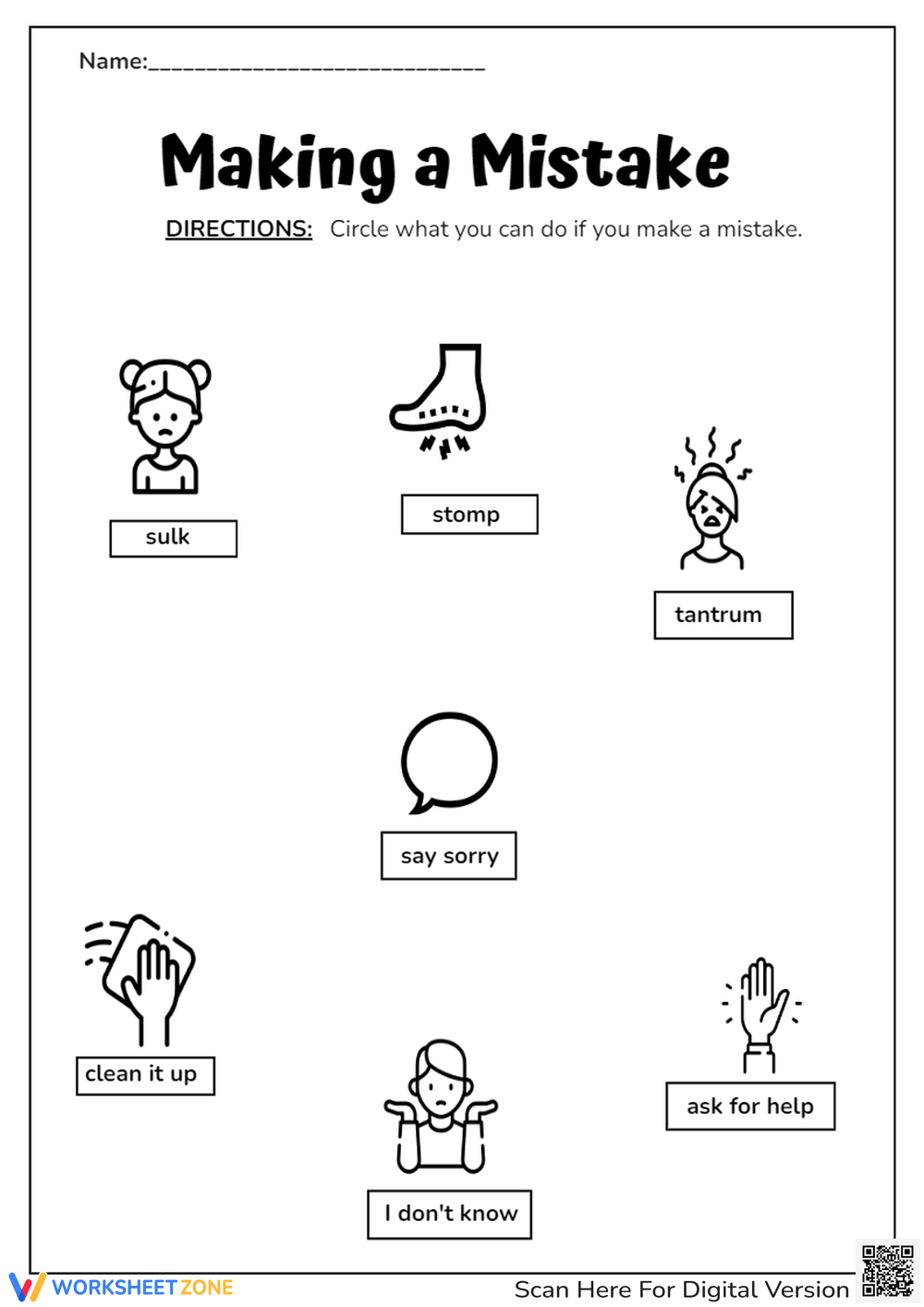 Printable Kindergarten Social Skills For Autism Worksheets