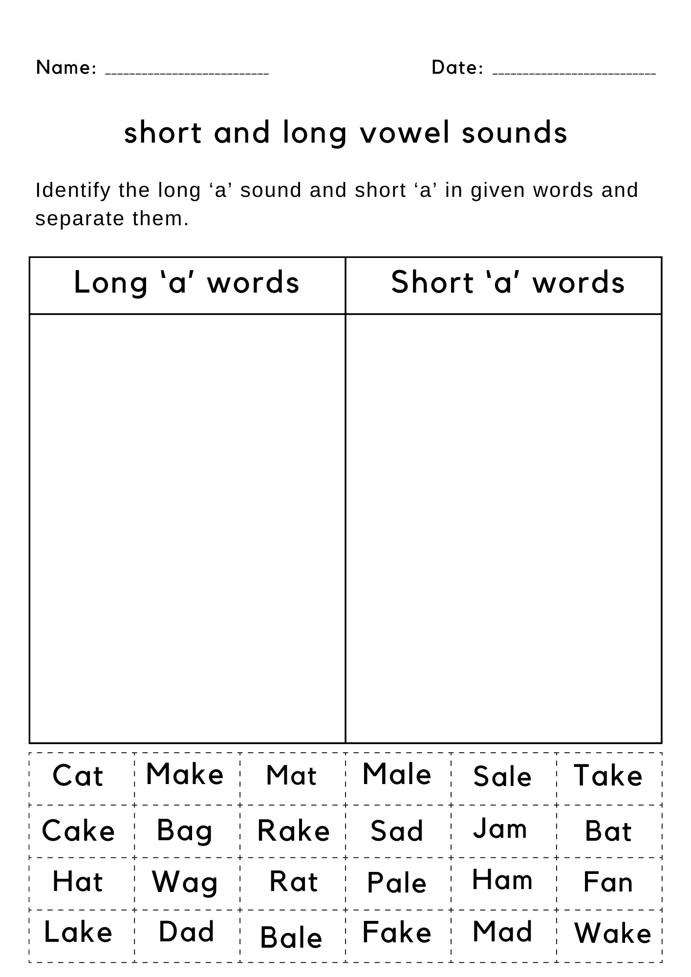 Printable Long And Short Short Vowel And Long Vowel Worksheets BUNDLE CVC And CVCe Words Long Vowels Worksheets Free Coloring Pages 5 Printables