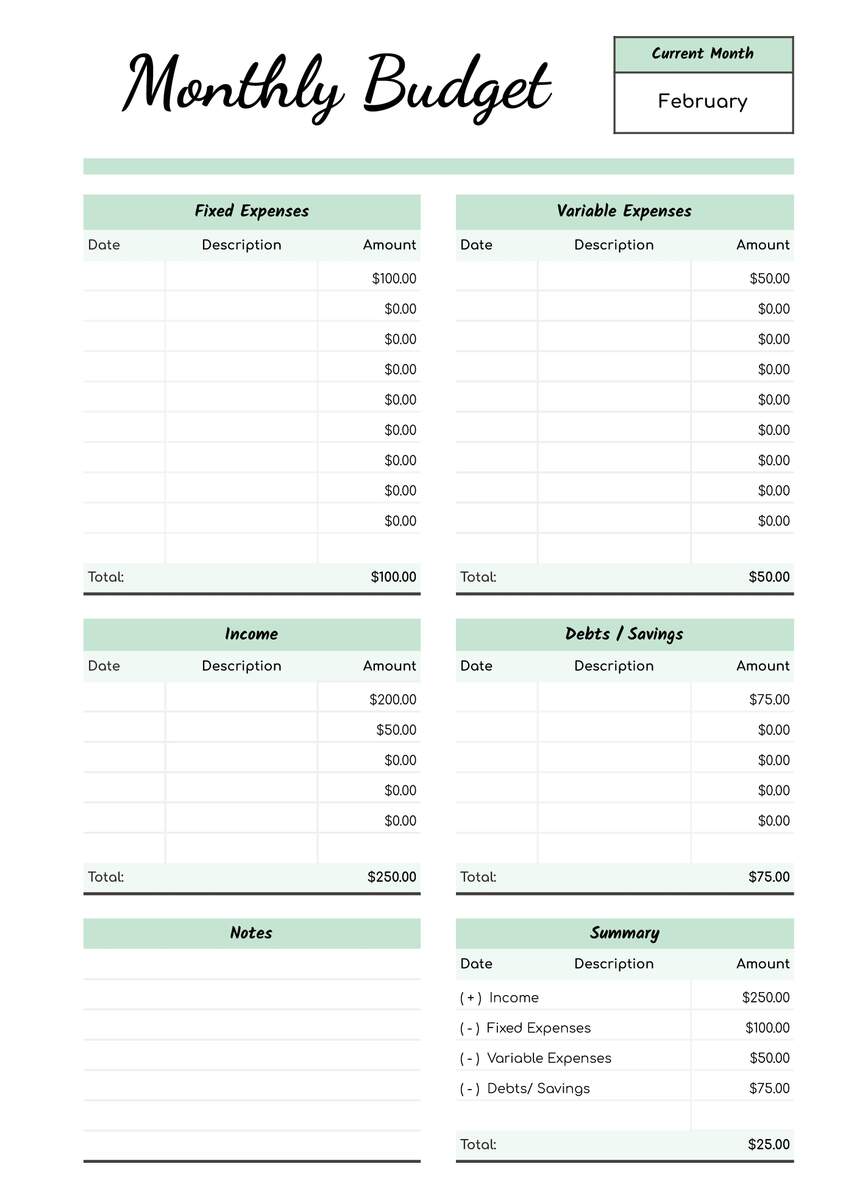 Printable Monthly Budget Free Google Sheets Excel Template Gdoc Io FREE Budget Sheet Template Printable And Editable