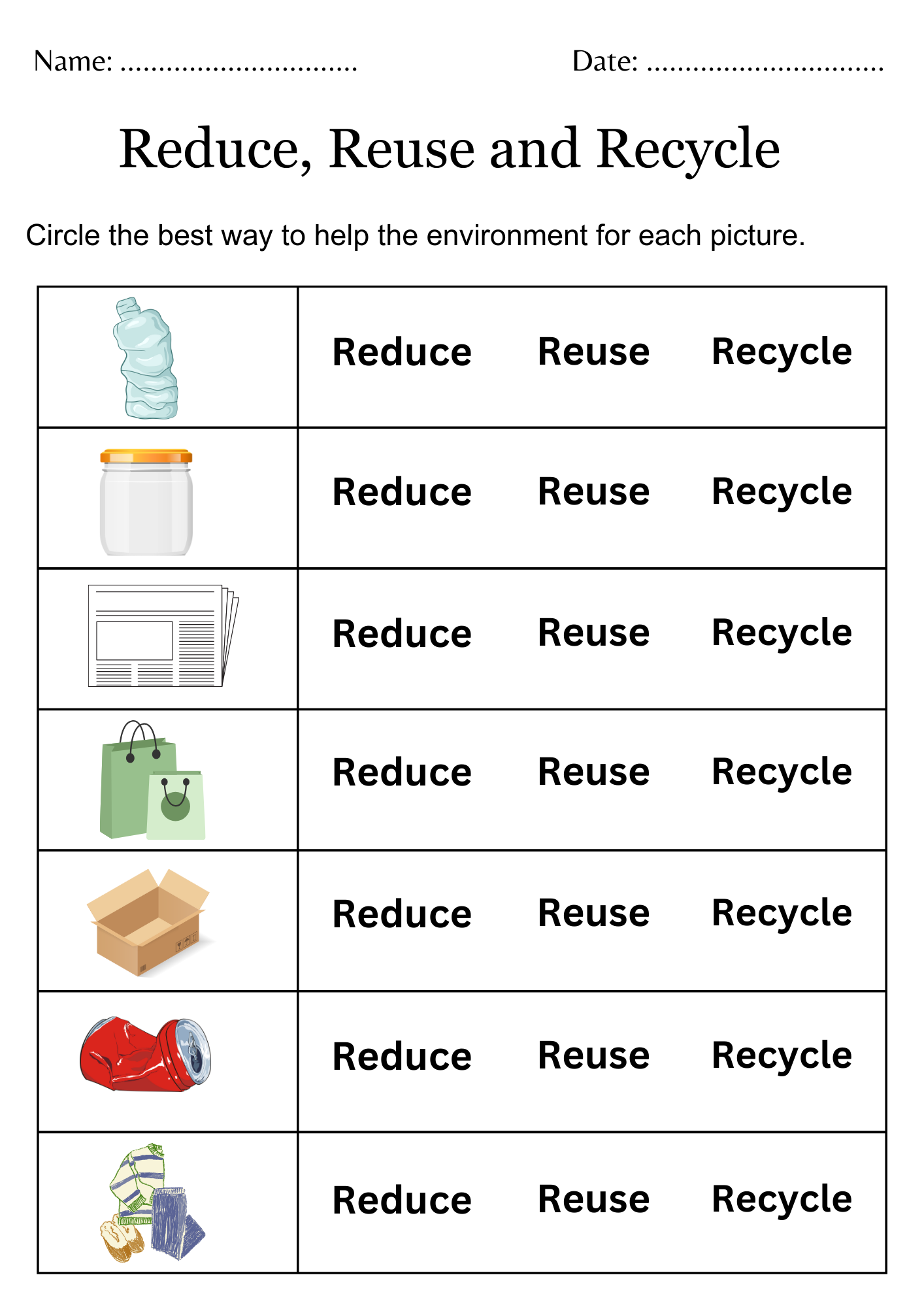 Waste Sorting Worksheets Resources For Teaching Australia