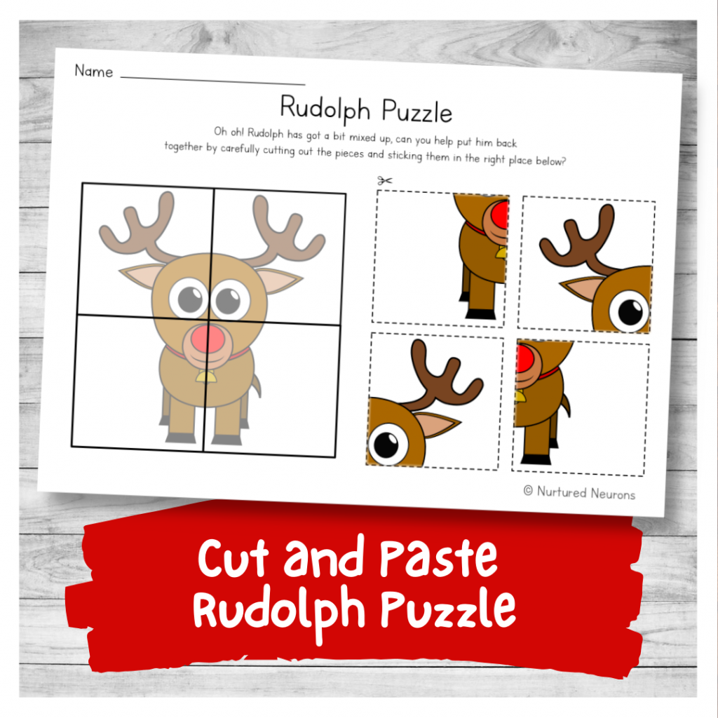 Printable Rudolph Puzzle Preschool Cut And Paste Worksheet Nurtured Neurons Printable Rudolph Puzzle Preschool Cut And Paste Worksheet Nurtured Neurons