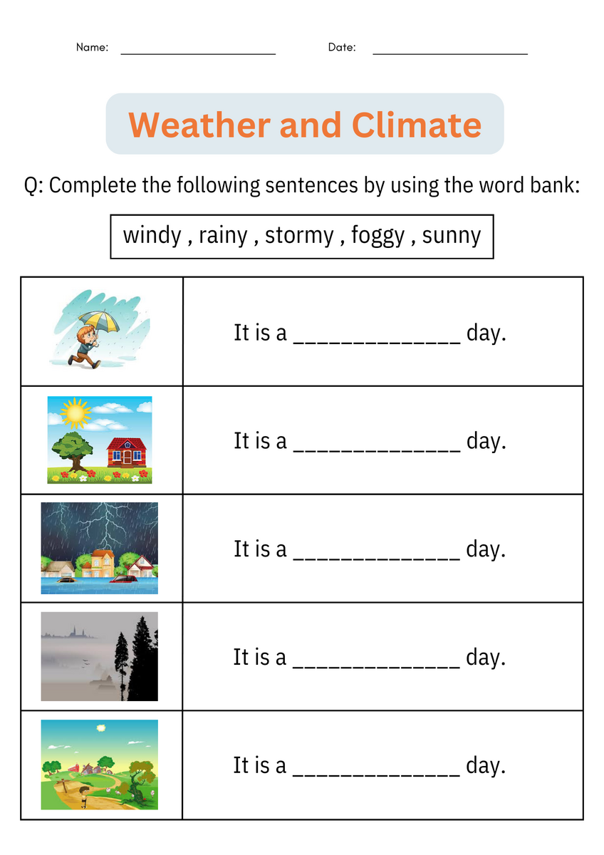 FREE Weather Unit Worksheets Experiments Activities For Kids