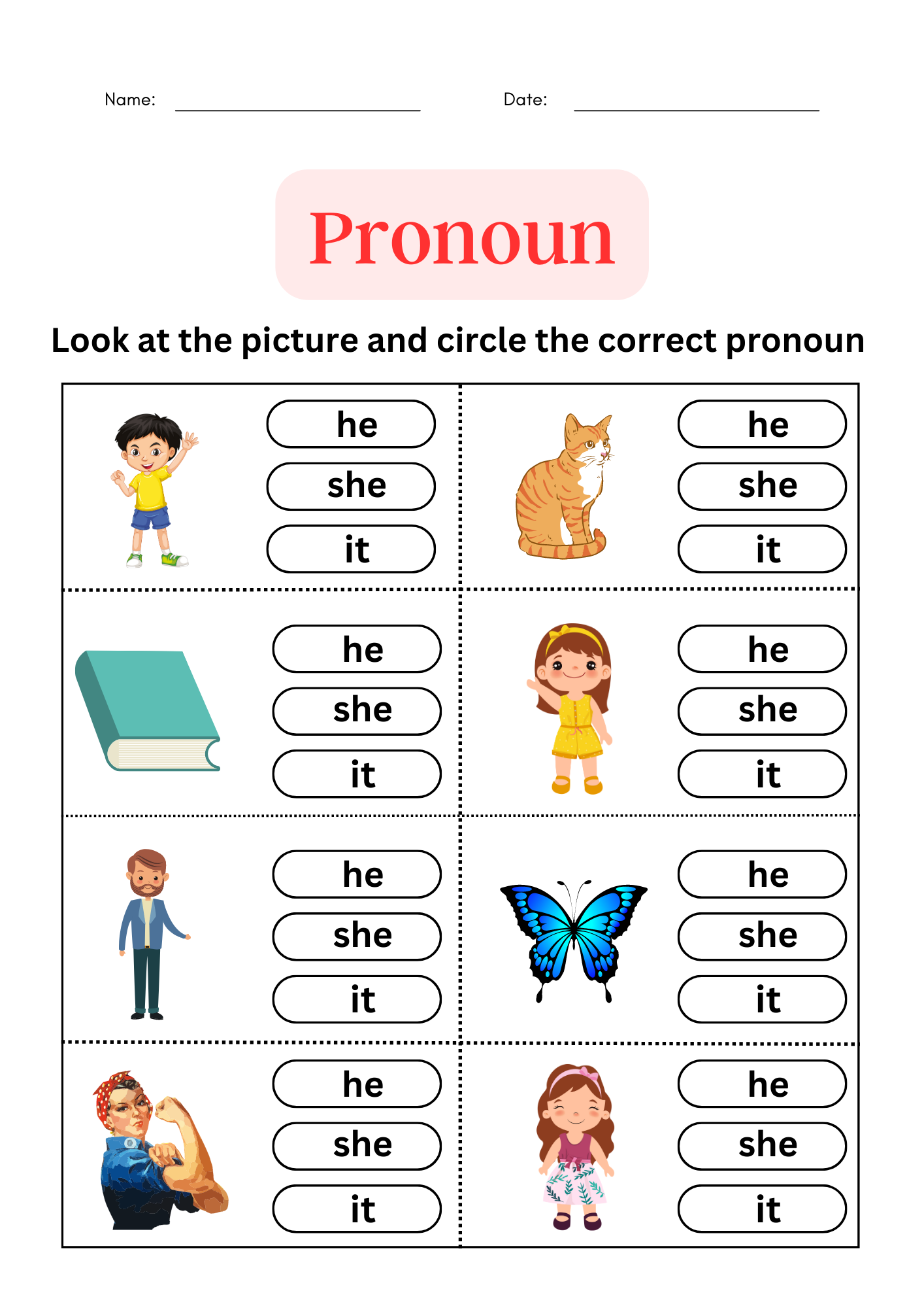 Pronoun Worksheets For Grade 1 2 3 Made By Teachers Personal Pronouns Activity Worksheets For Grade 2 3 4 Made By Teachers