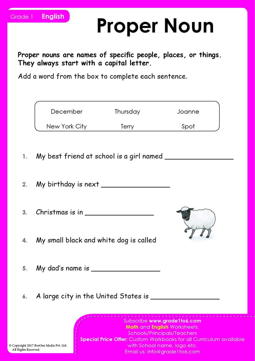 Proper Nouns Grammar Worksheets Common And Proper Nouns Worksheet ALL ESL