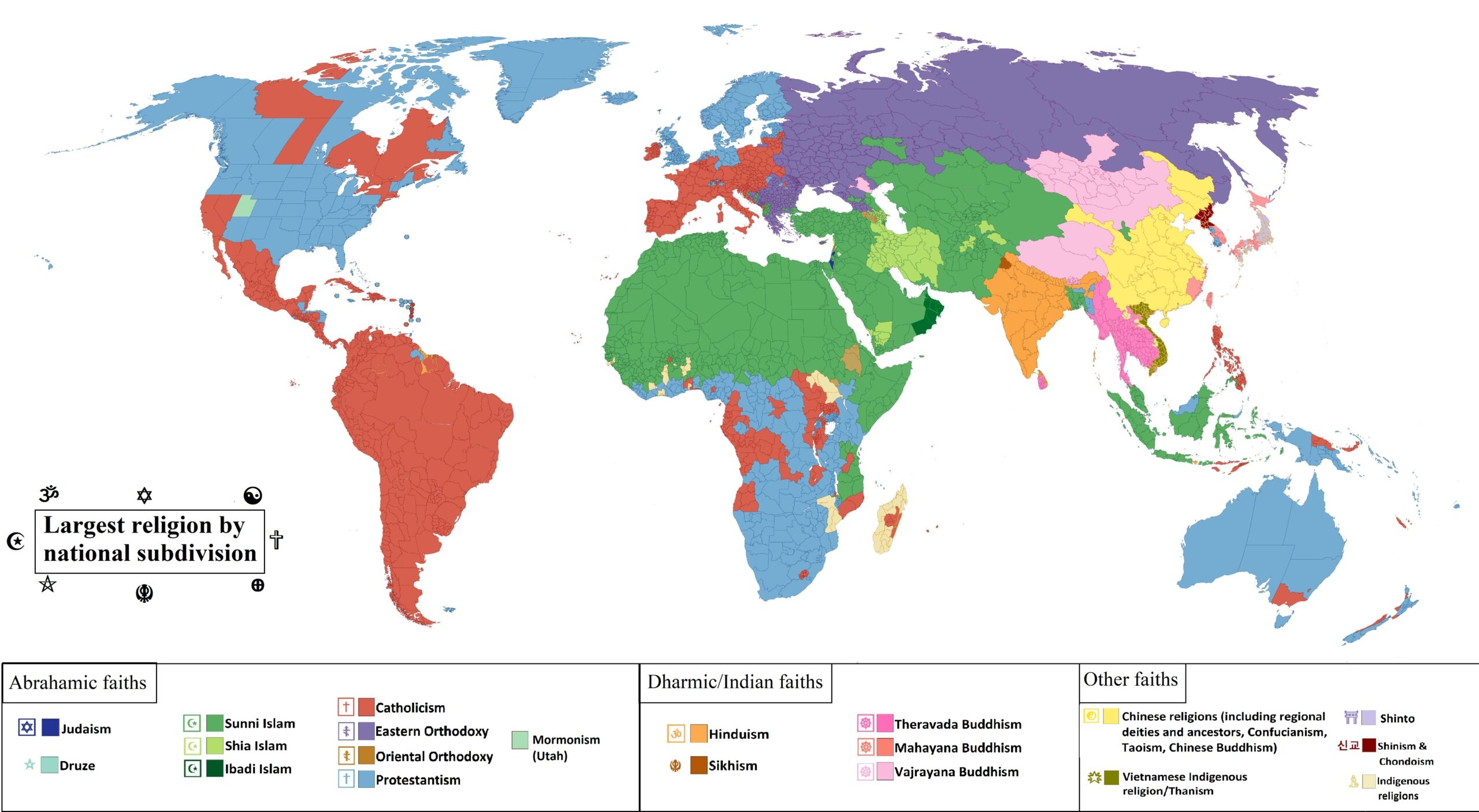 Religious World Map Religious World Map