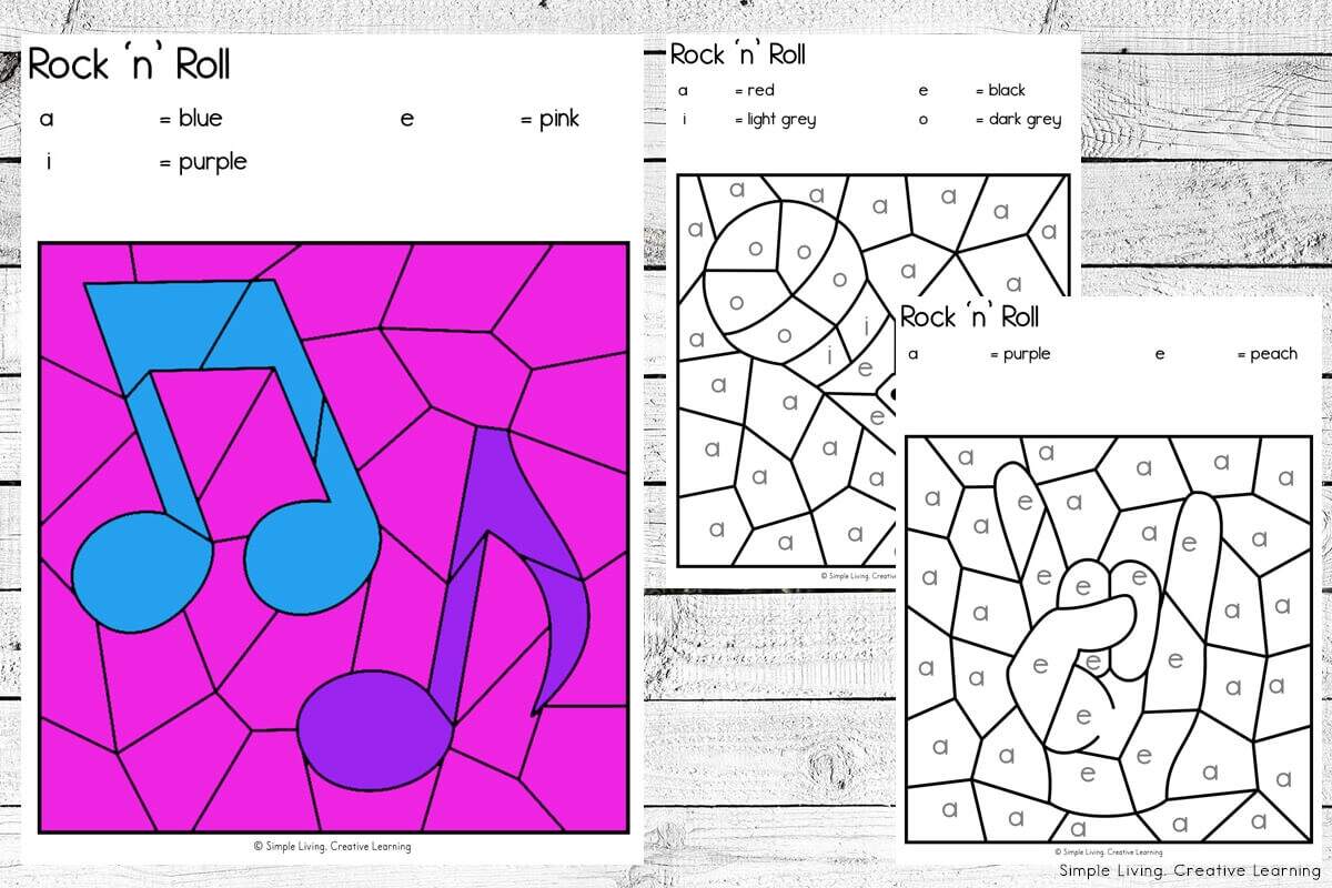 Rock N Roll Colour By Code Worksheets Simple Living Creative Learning Rock N Roll Colour By Code Worksheets Simple Living Creative Learning
