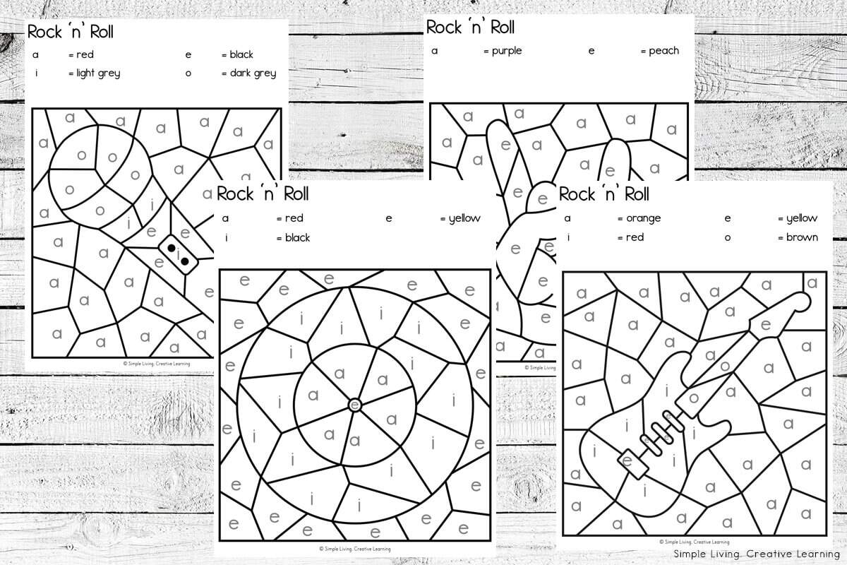 Rock N Roll Colour By Code Worksheets Simple Living Creative Learning Rock N Roll Colour By Code Worksheets Simple Living Creative Learning