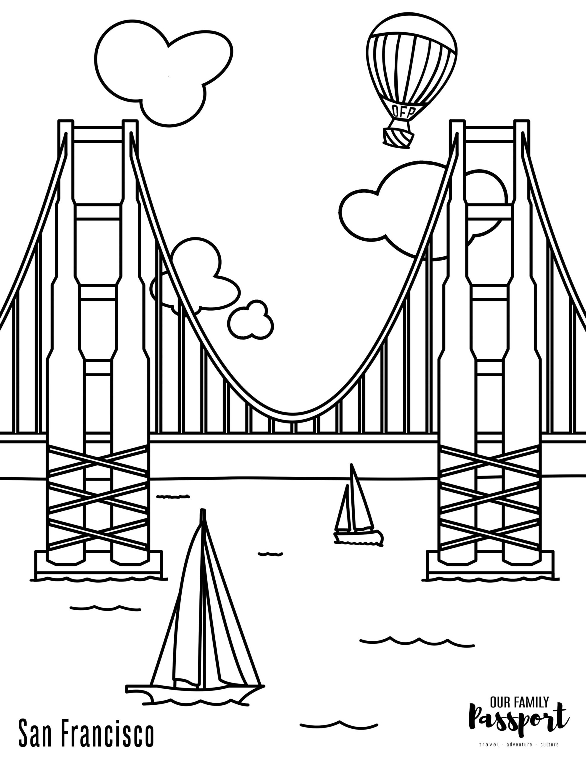 San Francisco Golden Gate Bridge Coloring Page Etsy Israel San Francisco Golden Gate Bridge Coloring Page Etsy Israel