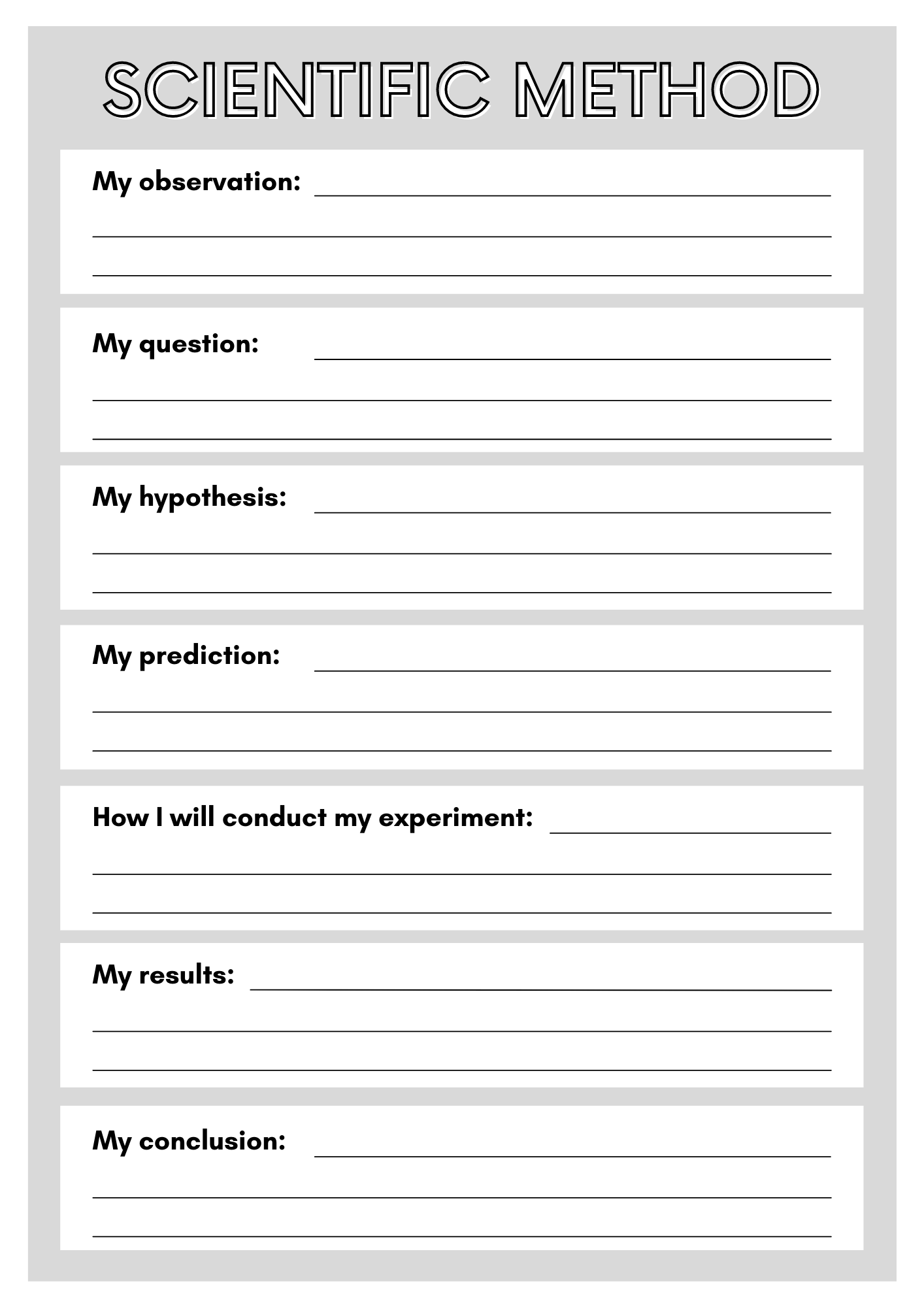 50 Free Printable Scientific Method Worksheet To Download In PDF Title Page Sep Sitename