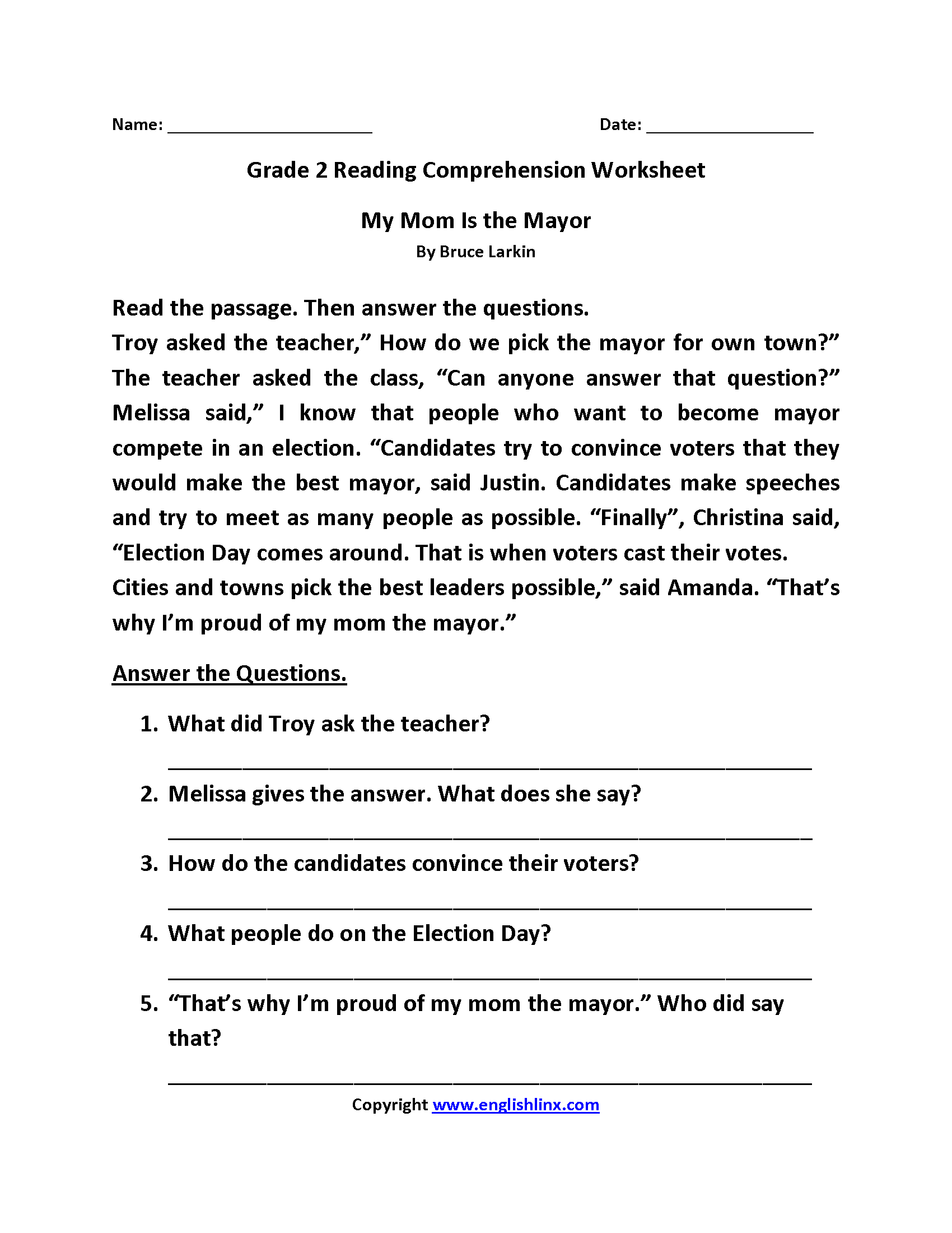 Second Grade Reading Worksheets Improve Fluency And Vocabulary