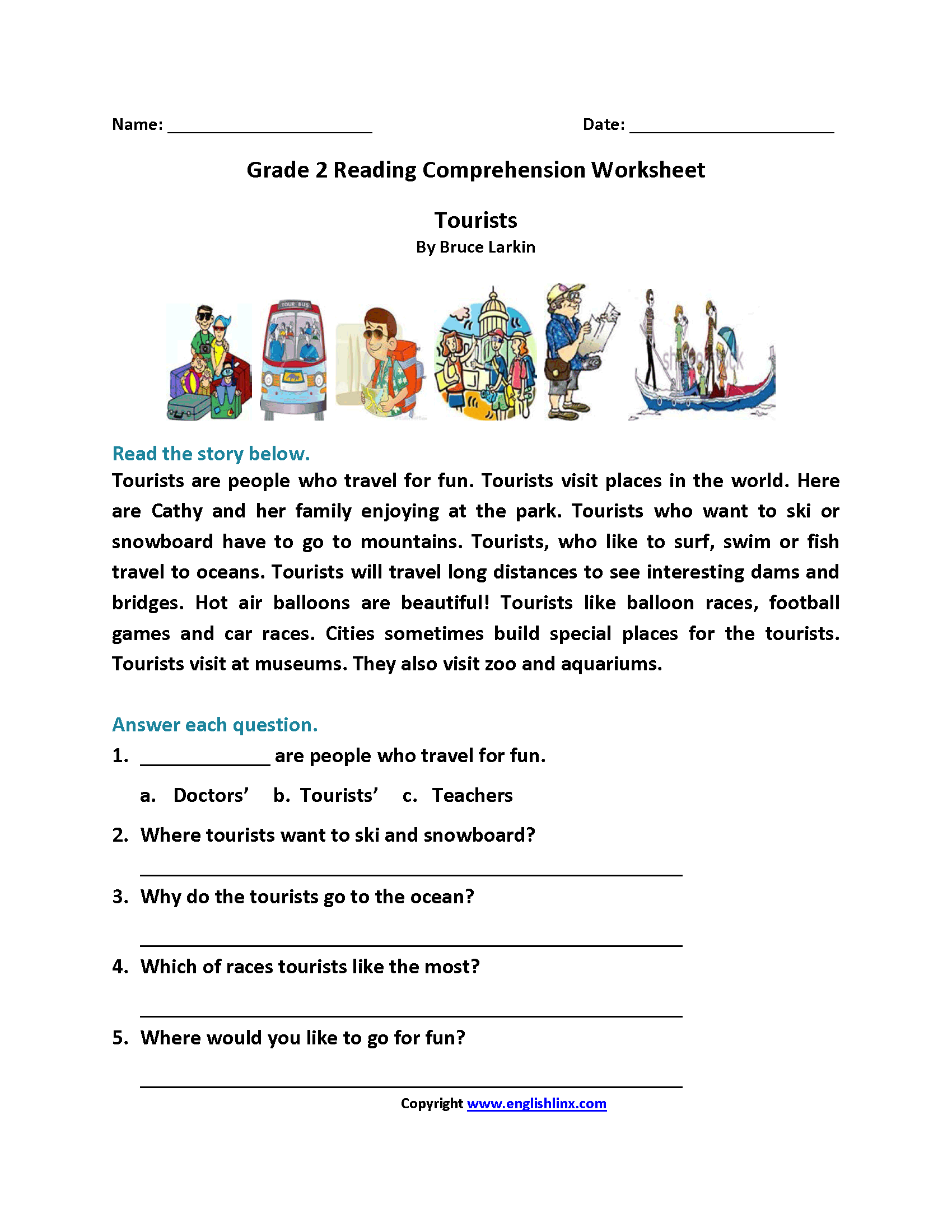 2nd Grade Reading Worksheets Best Coloring Pages For Kids