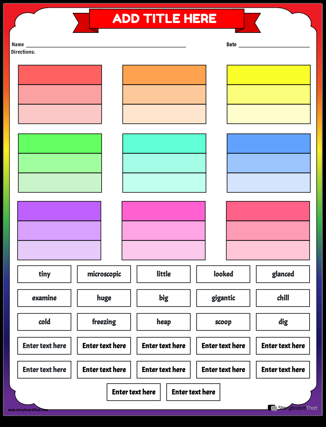 Shades Of Meaning Storyboard That Worksheets Shades Of Meaning Free Game Plus Print And Digital Worksheet Made By Teachers