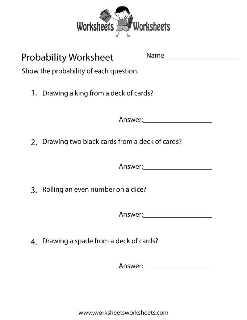 Simple Probability Worksheet Worksheets Worksheets 7th Grade Algebra Worksheets
