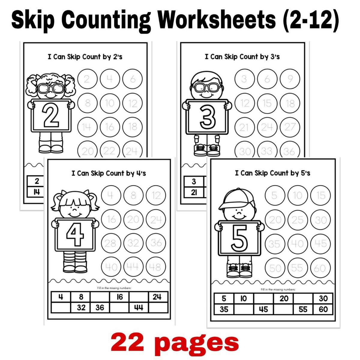 Skip Counting Worksheets 2 12 Fun And Engaging Math Practice Made By Teachers Skip Counting Worksheets 2 12 Fun And Engaging Math Practice Made By Teachers