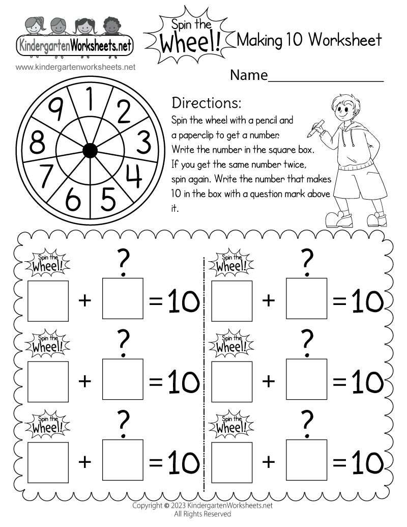 Spin The Wheel Making 10 Worksheet Free Printable Digital PDF Color By Making 10 Worksheet Free Printable Digital PDF