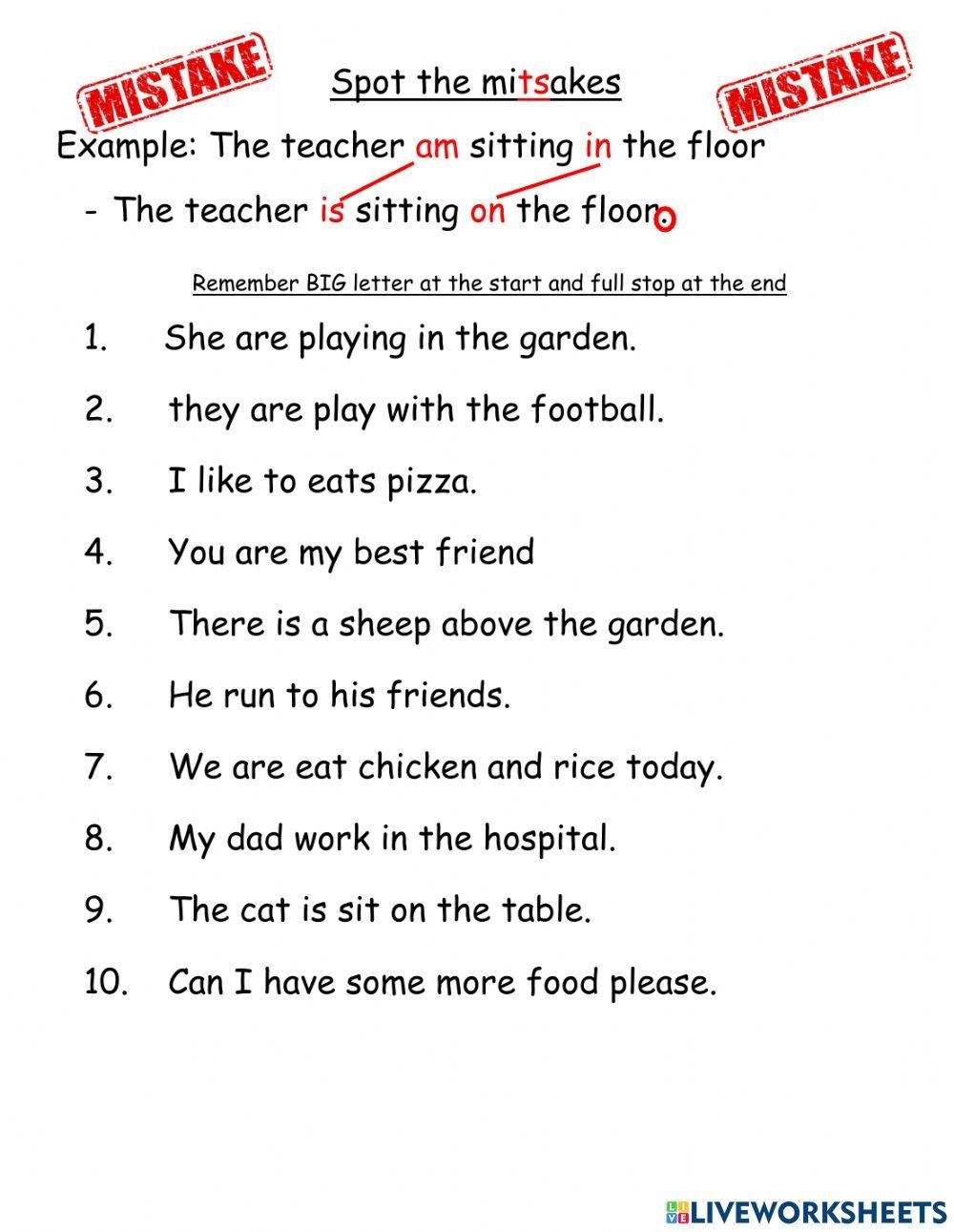 Spot The Mistakes Worksheet Worksheets Library Spot The Mistakes Worksheet Worksheets Library