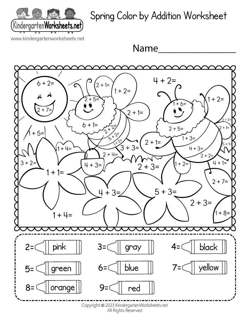Spring Color By Addition Worksheet Free Printable Digital PDF Spring Color By Addition Worksheet Free Printable Digital PDF