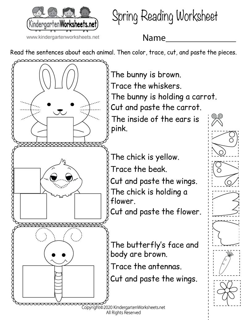 Spring Reading Worksheet Free Printable Digital PDF