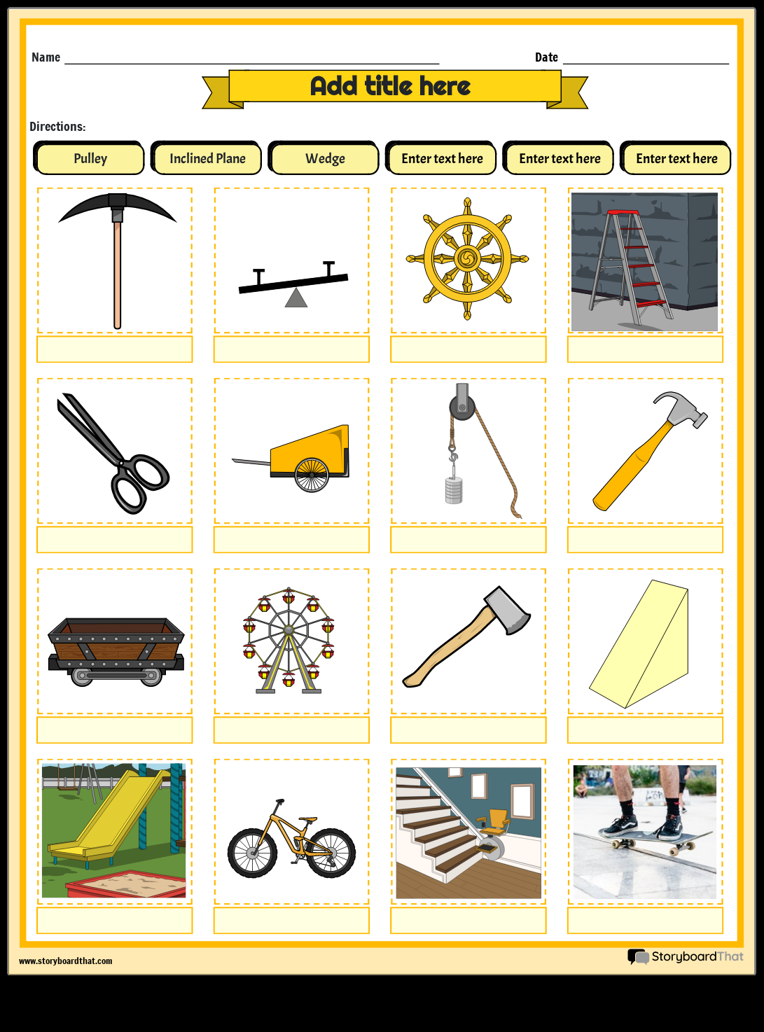 Storyboard That Free Simple Machines Worksheets Storyboard That Free Simple Machines Worksheets