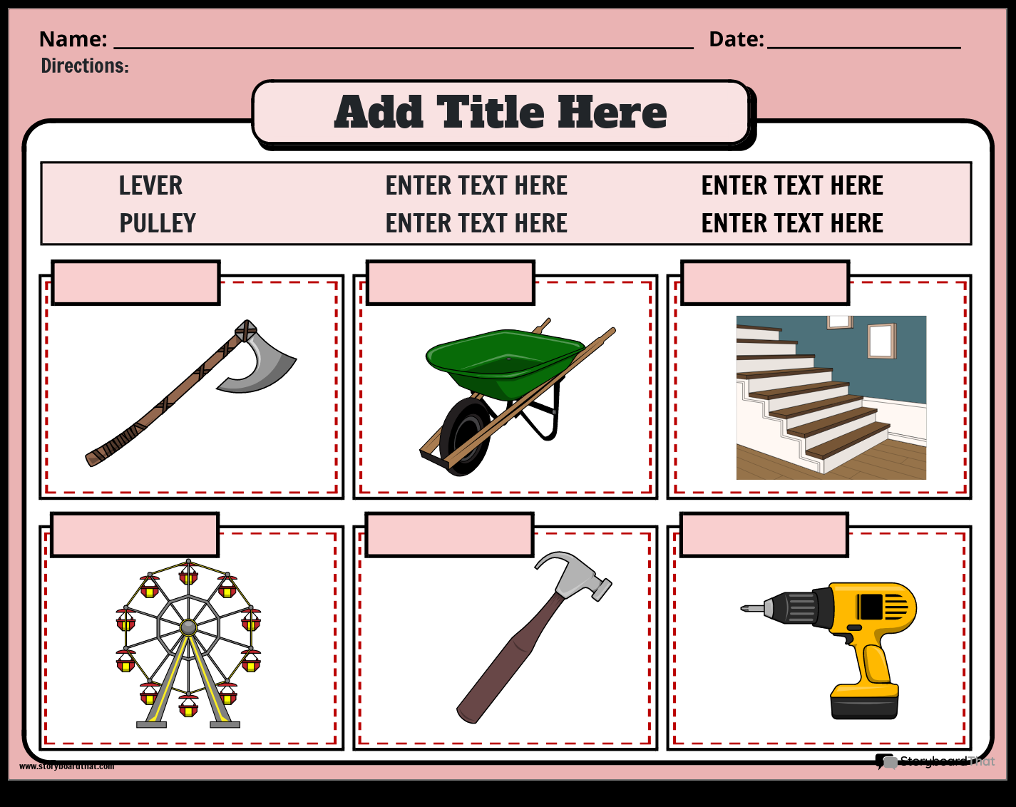 Storyboard That Free Simple Machines Worksheets Storyboard That Free Simple Machines Worksheets