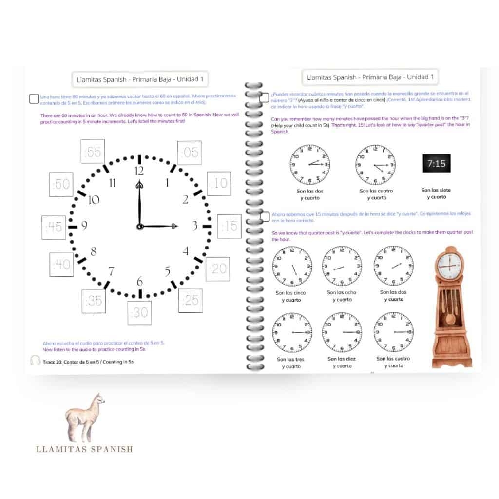 Telling The Time In Spanish Llamitas Spanish