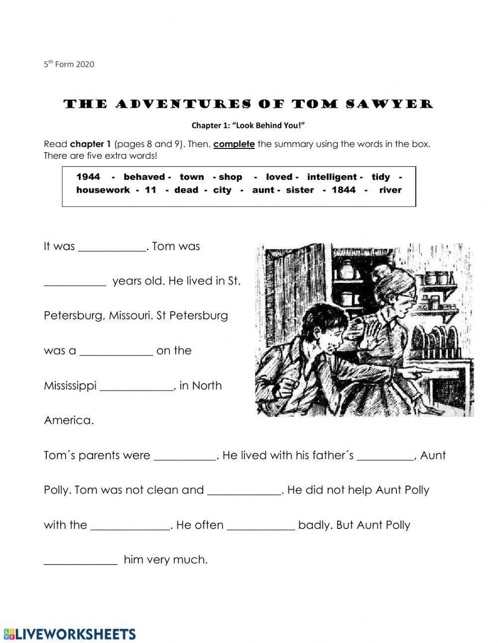 The Adventures Of Tom Sawyer Chapter 6 Worksheet Worksheets Library