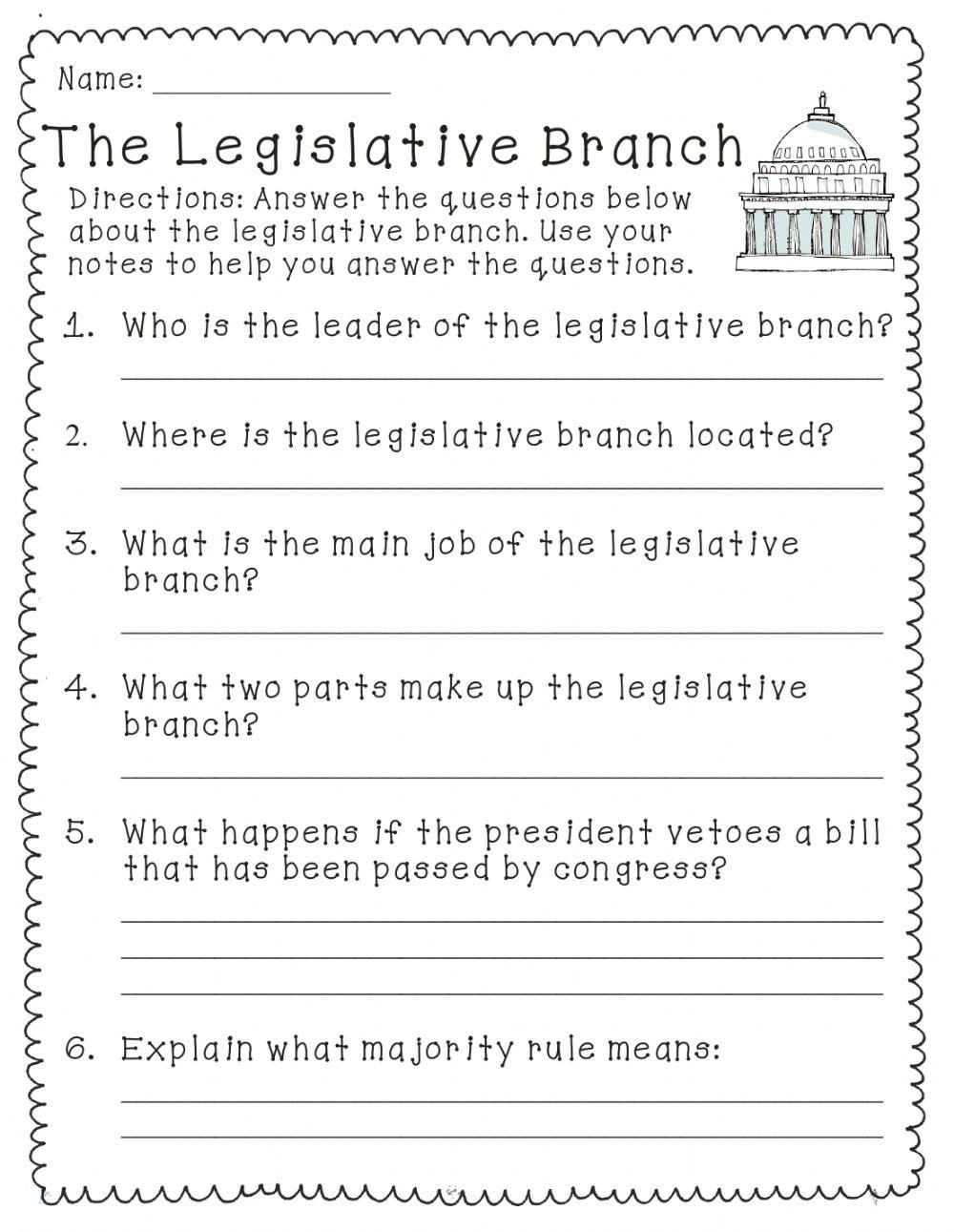 The Legislative Branch Worksheet Worksheets Library The Legislative Branch Worksheet Worksheets Library
