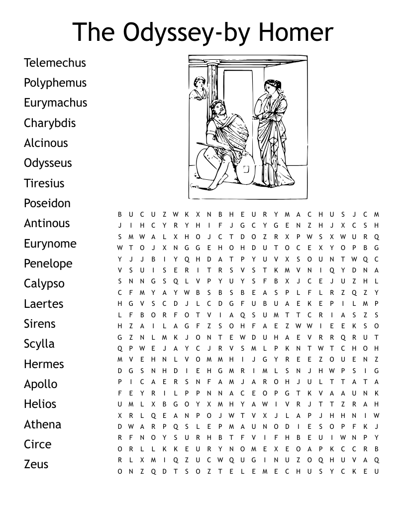 The Odyssey Book 9 Worksheet WordMint THE ODYSSEY BOOK TWELVE WORKSHEETS ACTIVITIES Classful