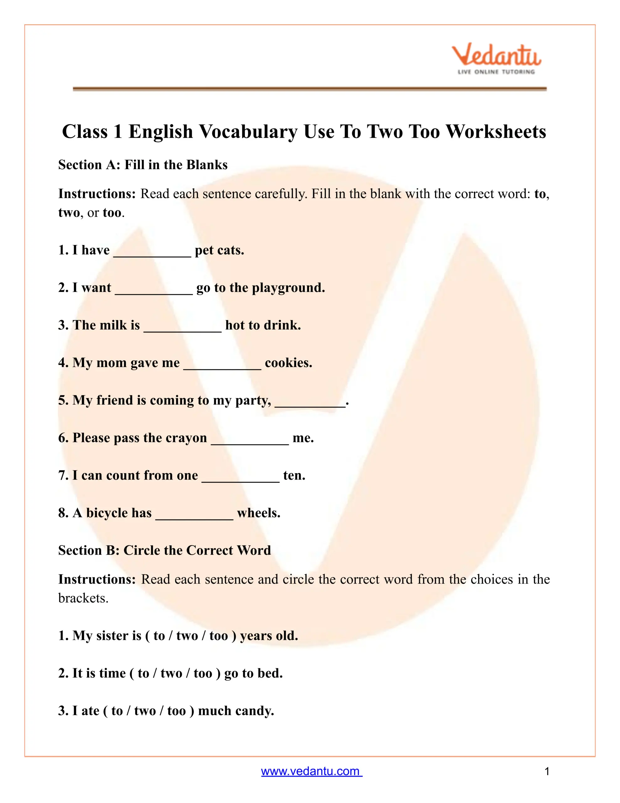 To Too Two Worksheet For Class 1 Free PDF Practice TO TOO TWO Grammar Exercise Worksheets Editable PPT And PDF Made By Teachers