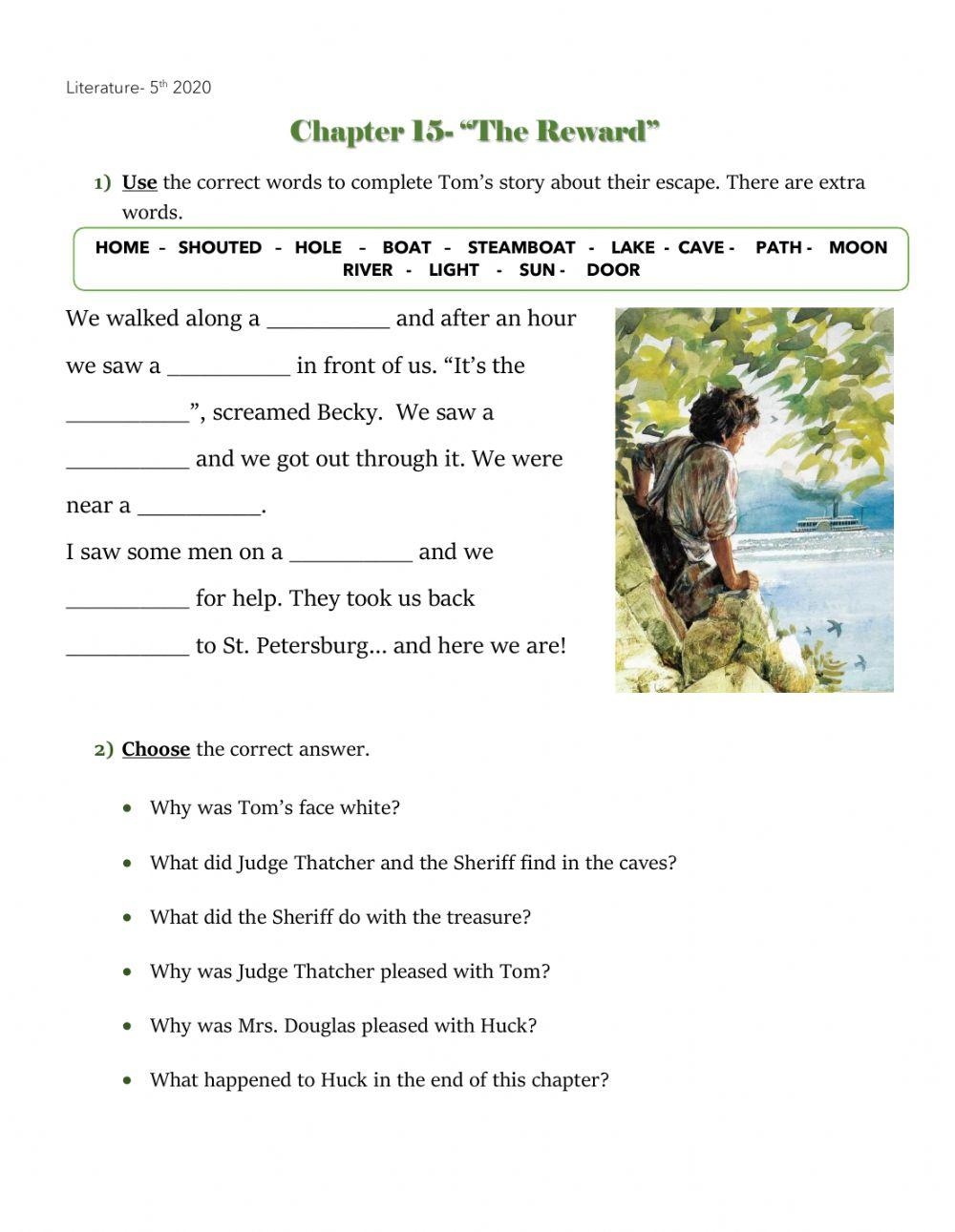 Character Traits Tom Sawyer S Fence Worksheet Worksheet