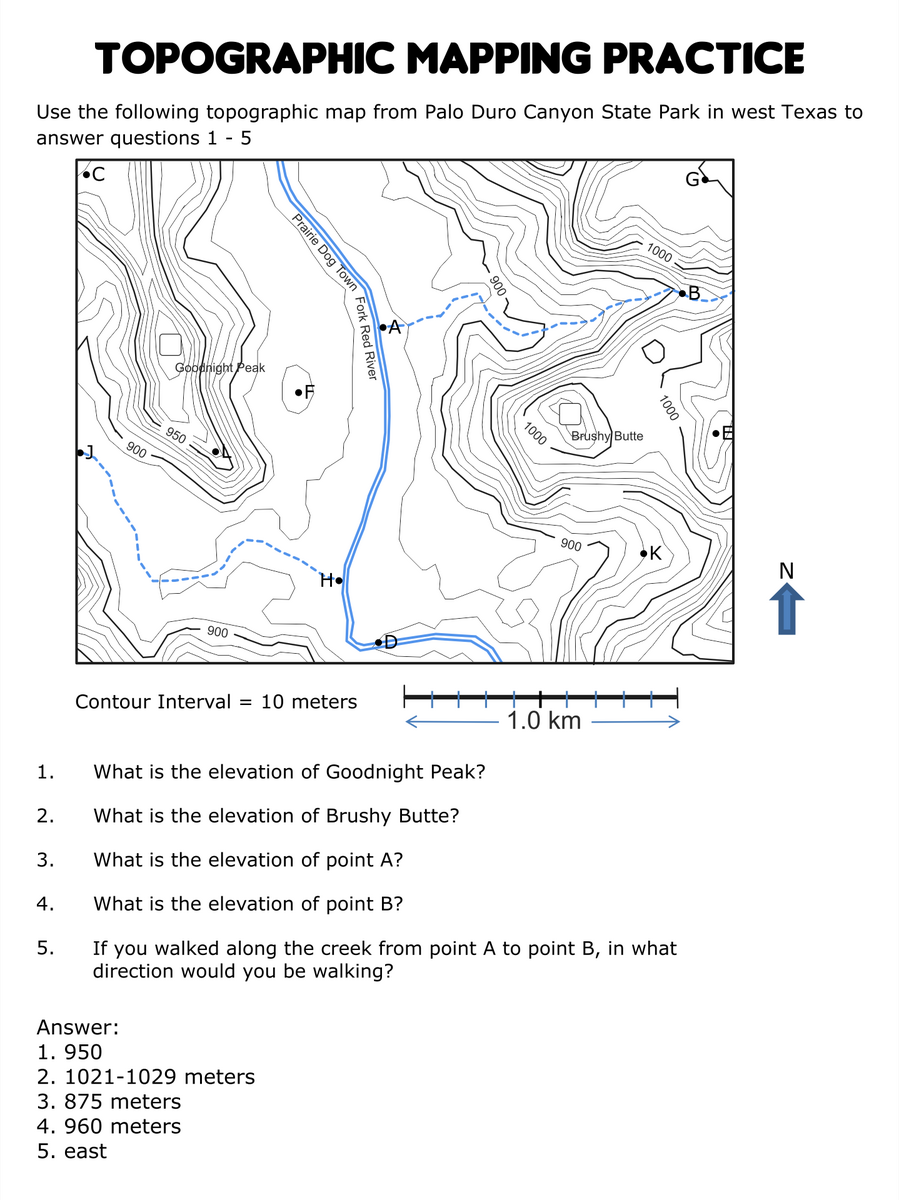 Topographic Map Worksheets 10 Free PDF Printables Printablee Topographic Map Worksheets 10 Free PDF Printables Printablee
