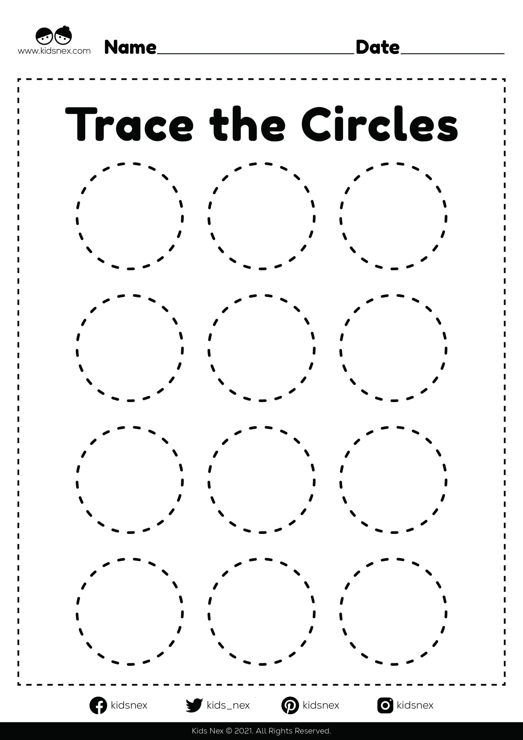 Tracing Circles For Kids Free PDF Printable KidsNex Free Printable Shape Worksheets Circle Worksheet The Artisan Life