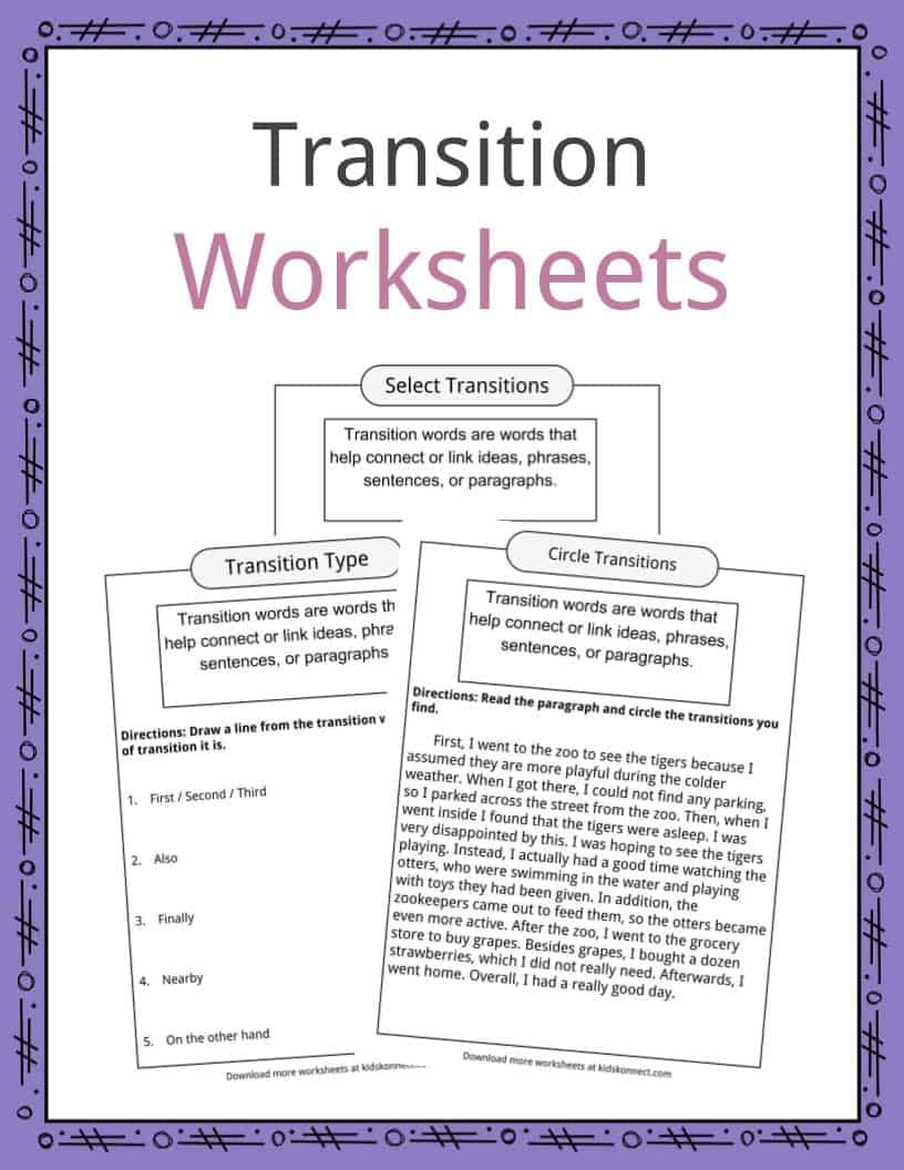 Transition Words Facts Worksheets Examples Definition