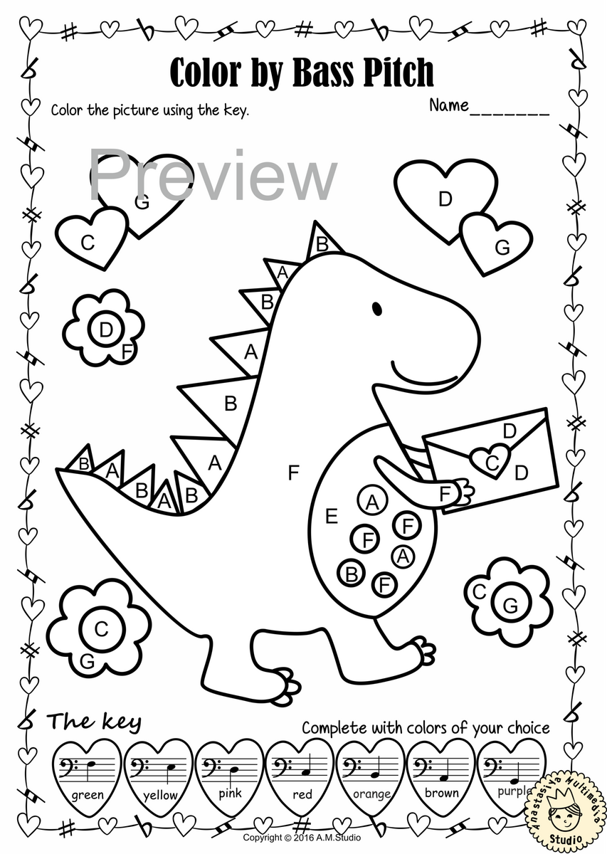 Valentine S Day Music Coloring Pages Color By Bass Clef Note Names Valentine S Day Music Coloring Pages Color By Bass Clef Note Names