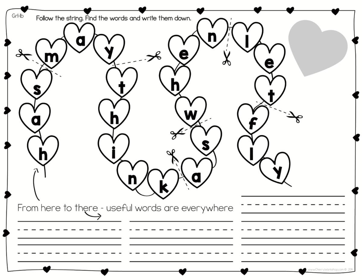 Valentine S Day Worksheets For Kindergarten And First Grade Mamas Learning Corner