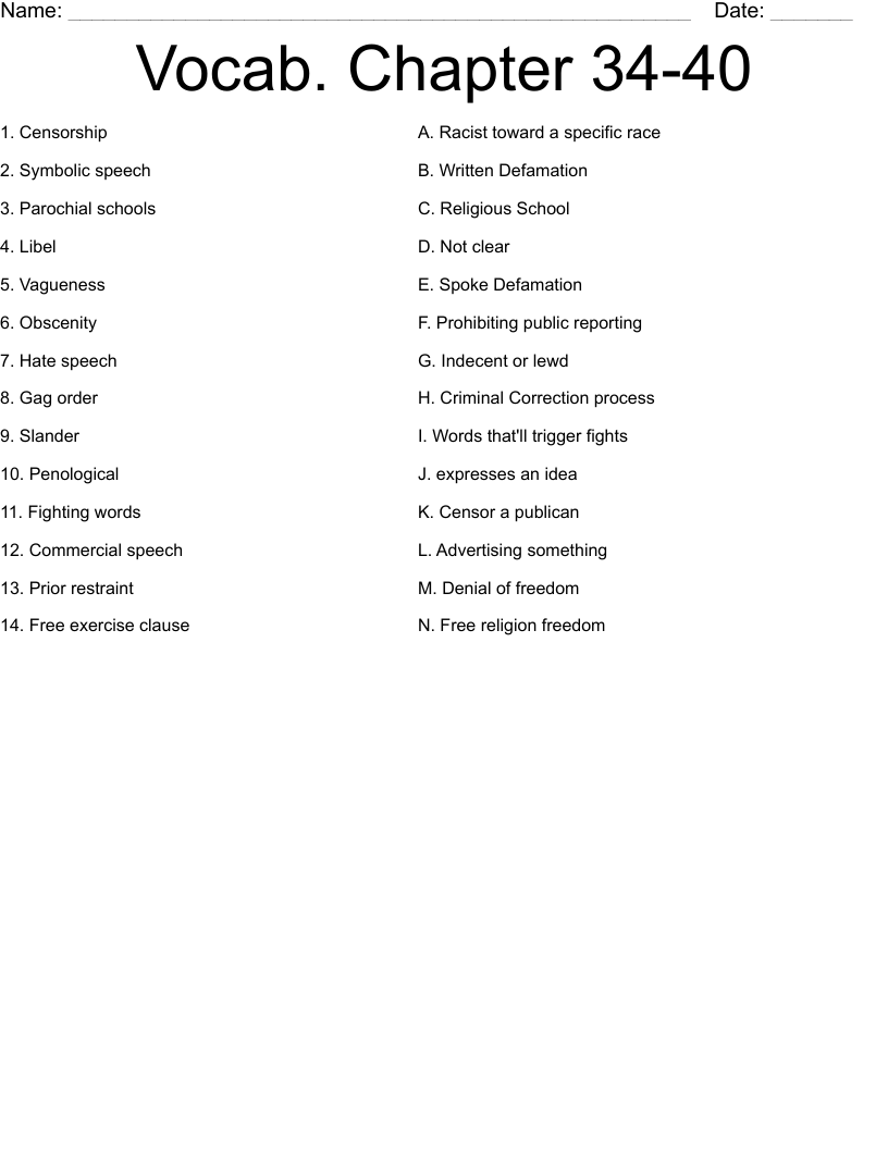 Vocab Chapter 34 40 Worksheet WordMint Vocab Review Extra Credit Worksheet WordMint