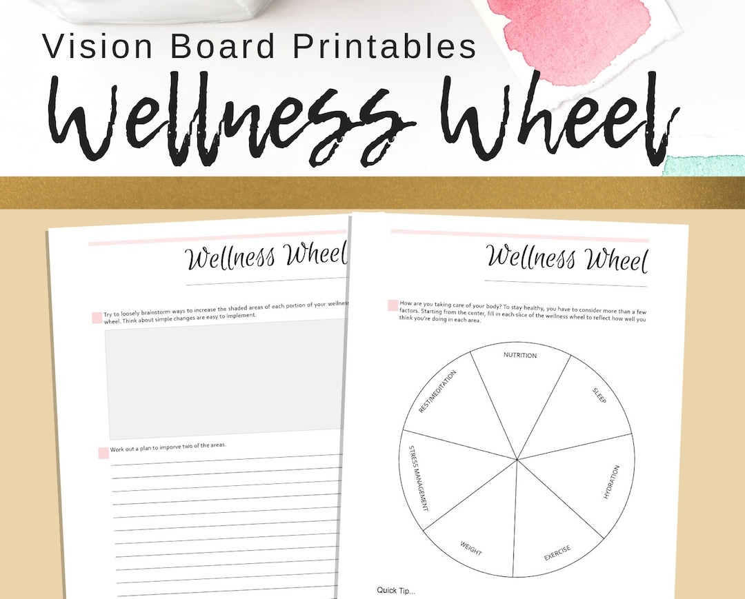 Wellness Wheel Goal Setting Printables Personal Development Printable Life Goals Planner Health Worksheet Healthy Life Etsy
