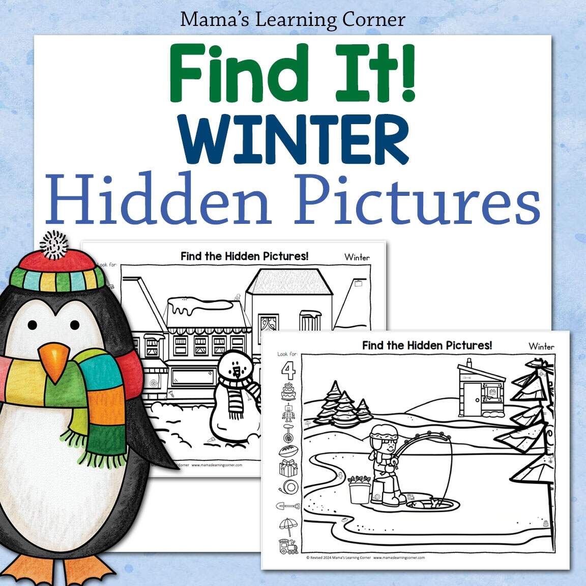 Winter Hidden Pictures Printable Packet Mamas Learning Corner
