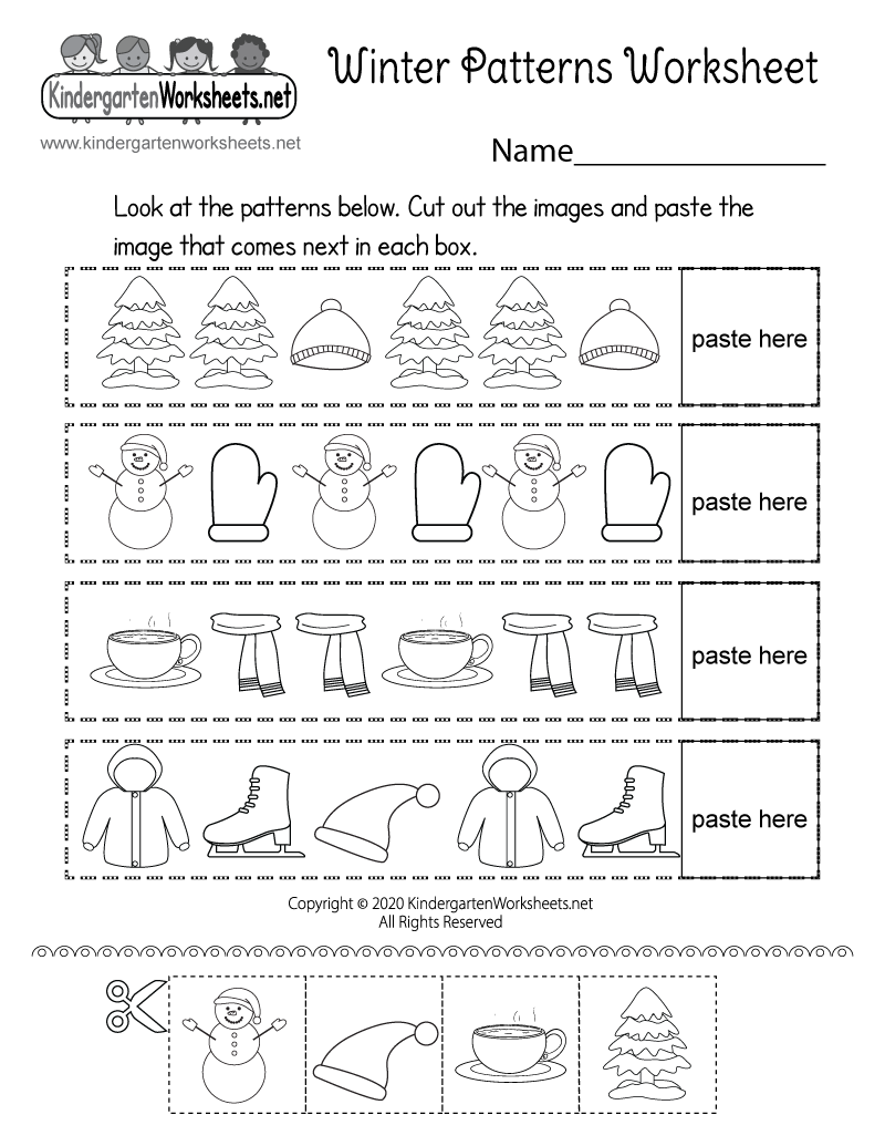Free Preschool Winter Worksheet