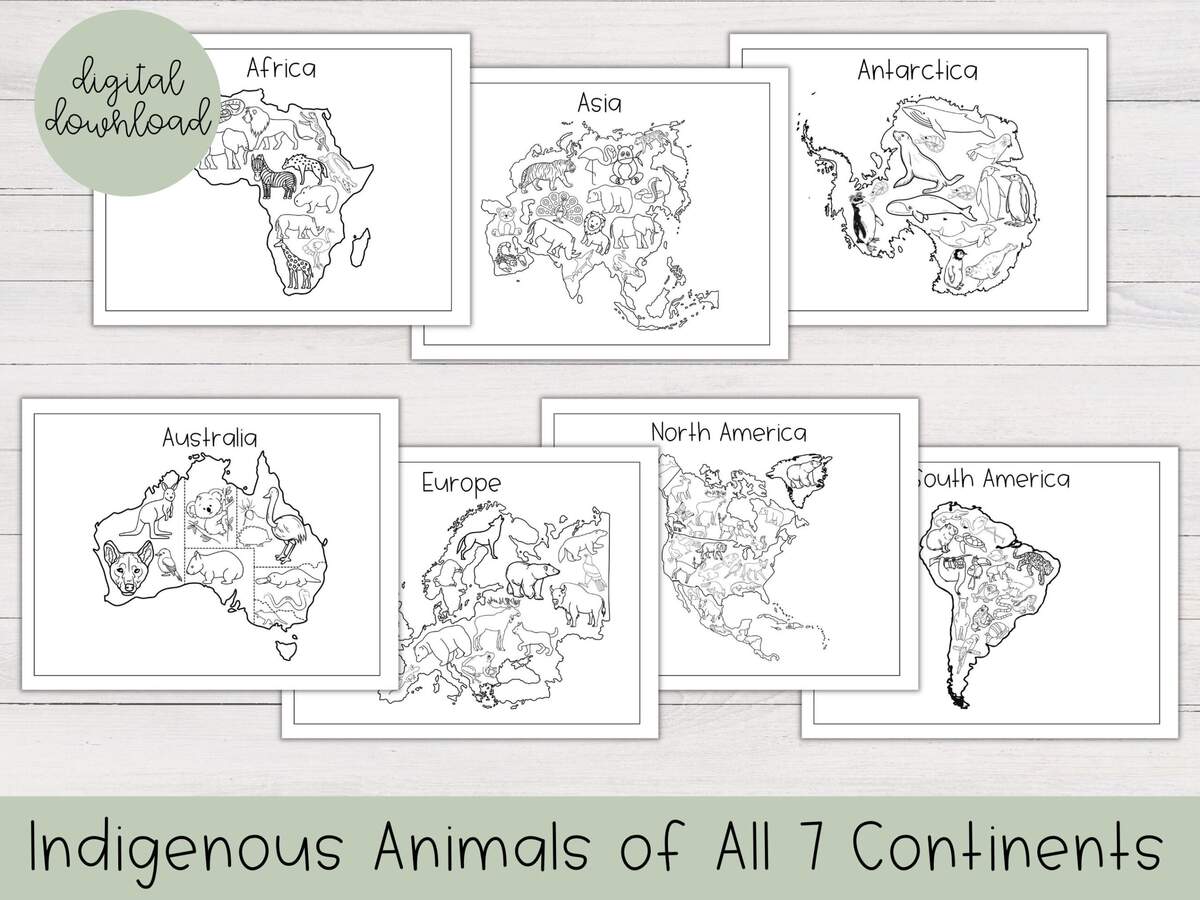 World Map Worksheet And Coloring Page Bundle Printable World Maps Printable Continents And Oceans Worksheets 7 Continents Worksheet Map Etsy Animals Of The World Coloring Pages Educational Geography Bundle PDF Download Etsy