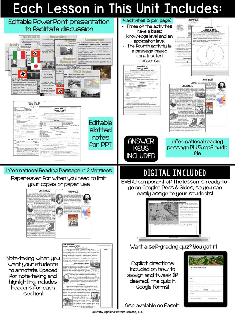 World War 2 Unit Comprehensive Unit Plans Brainy Apples