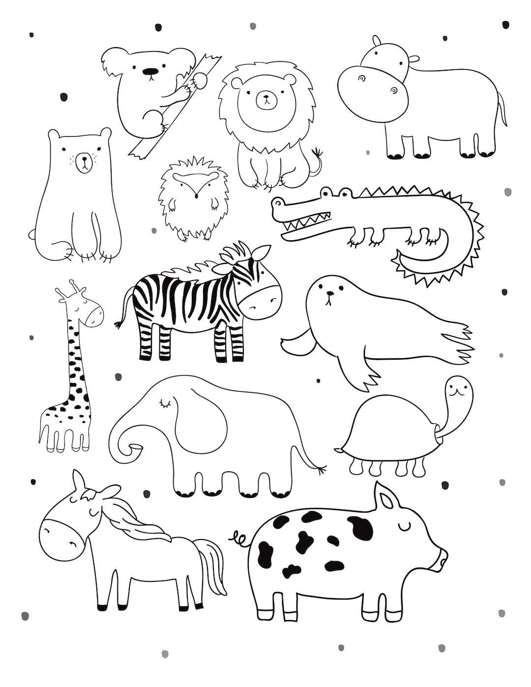 Zoo Animal Coloring Page For Kids PDF Etsy Zoo Animal Coloring Page For Kids PDF Etsy