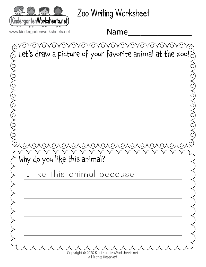 Animal Words Worksheet For Kindergarten Free